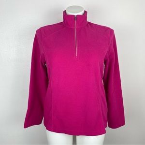 Lands End Pink Quarter Zip Fleece Polartec L